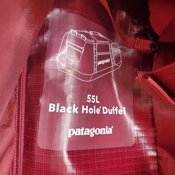 EUC Patagonia 55L Black Hole Duffel Bag Pack Gloss dark WAX RED duffle - Picture 12 of 12